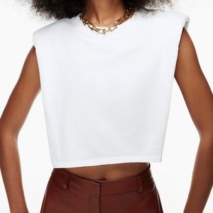 Babaton shoulder pad cropped t-shirt